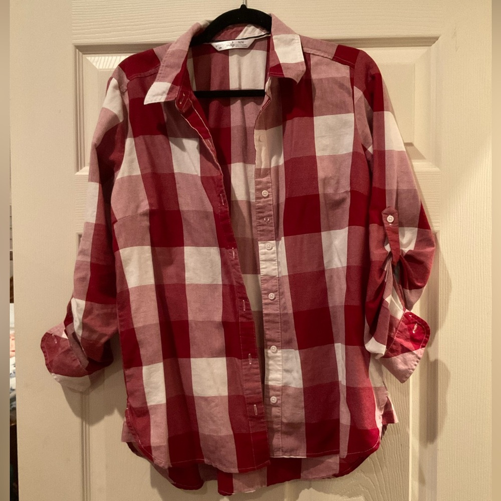 Riders by LEE indigo - Medium -red/white plaid long sleeve